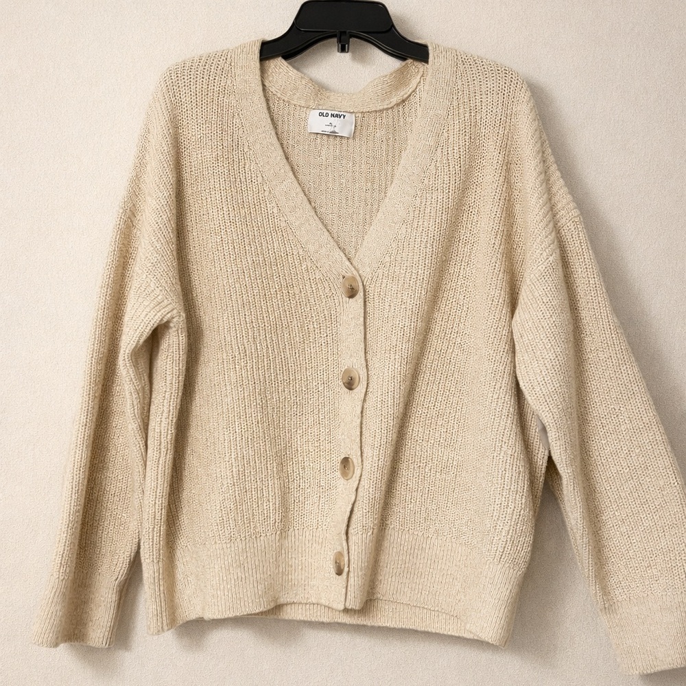 Old Navy Cream Cardigan Sweater
